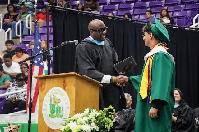 Herbert O’Neil celebrating a Hempstead High School graduate